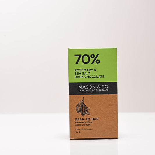 70% Rosemary & Sea Salt Dark Vegan Chocolate Bar - (Set of 3)