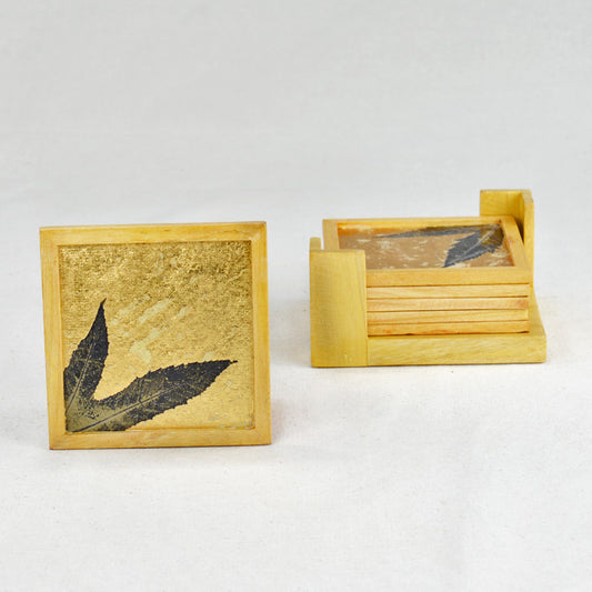 Gold Chinar Tea Coasters- DH03R01DD8