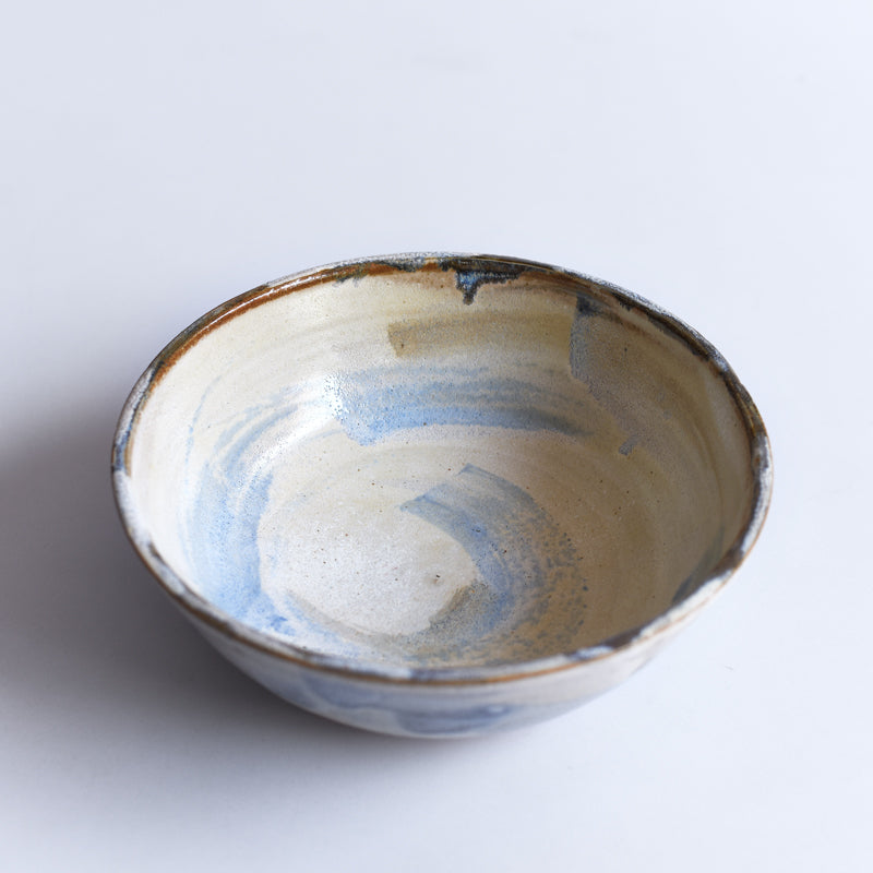 Bowl serving  L cream Blue