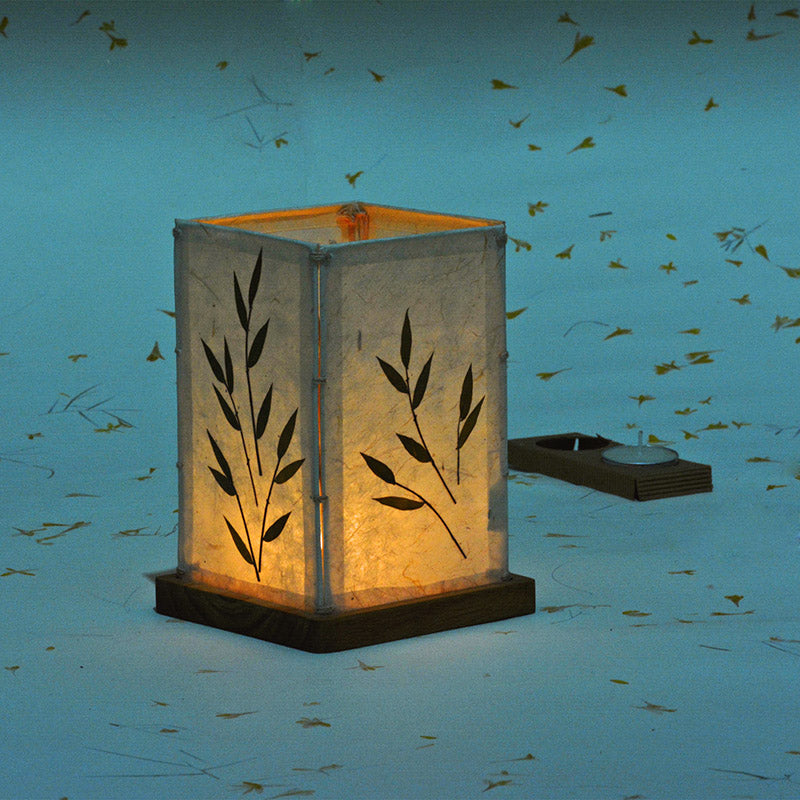 Candle shade with base - Bamboo