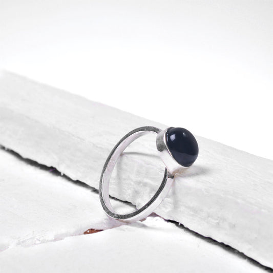 Black Onyx Silver Ring