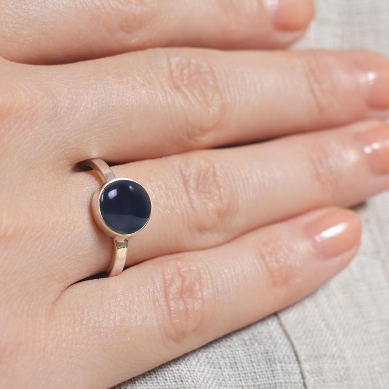 Black Onyx Silver Ring