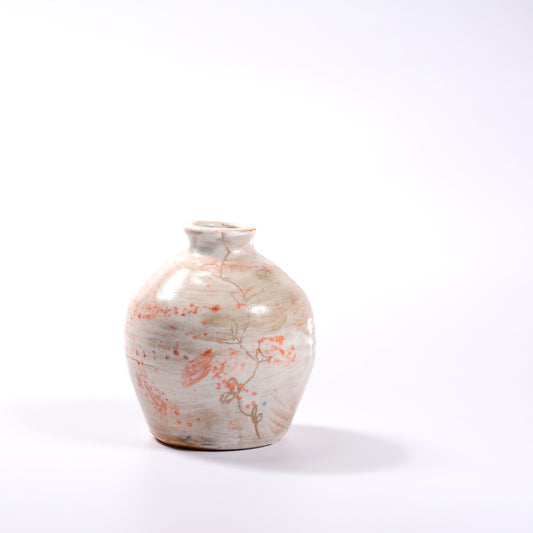 Bottle Vase Orange White 1