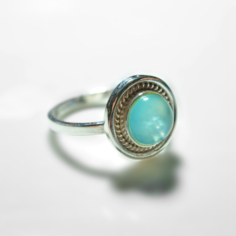 Big Silver Gemstone Ring