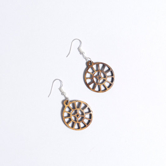 Coconut Shell Earrings/Sri Mother Symbol