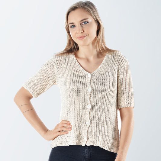 Sally Organic Cotton Hand Knit Jacket