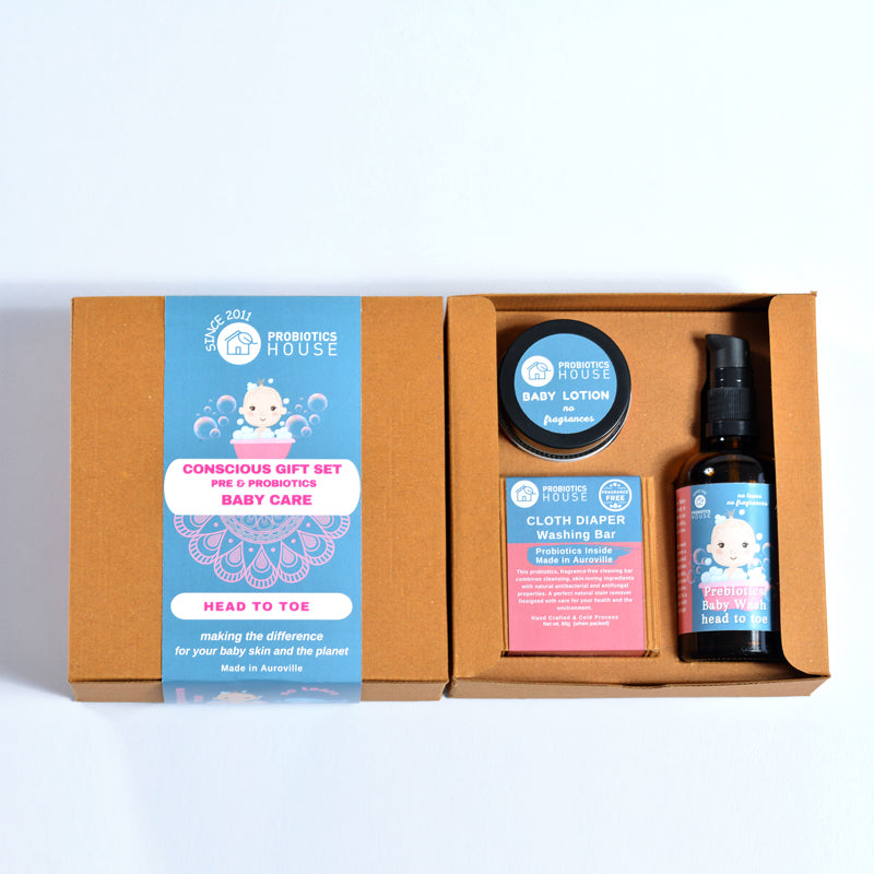 CONSCIOUS GIFT SET - PRE & PROBIOTICS BABY CARE - NO FRAGRANCE