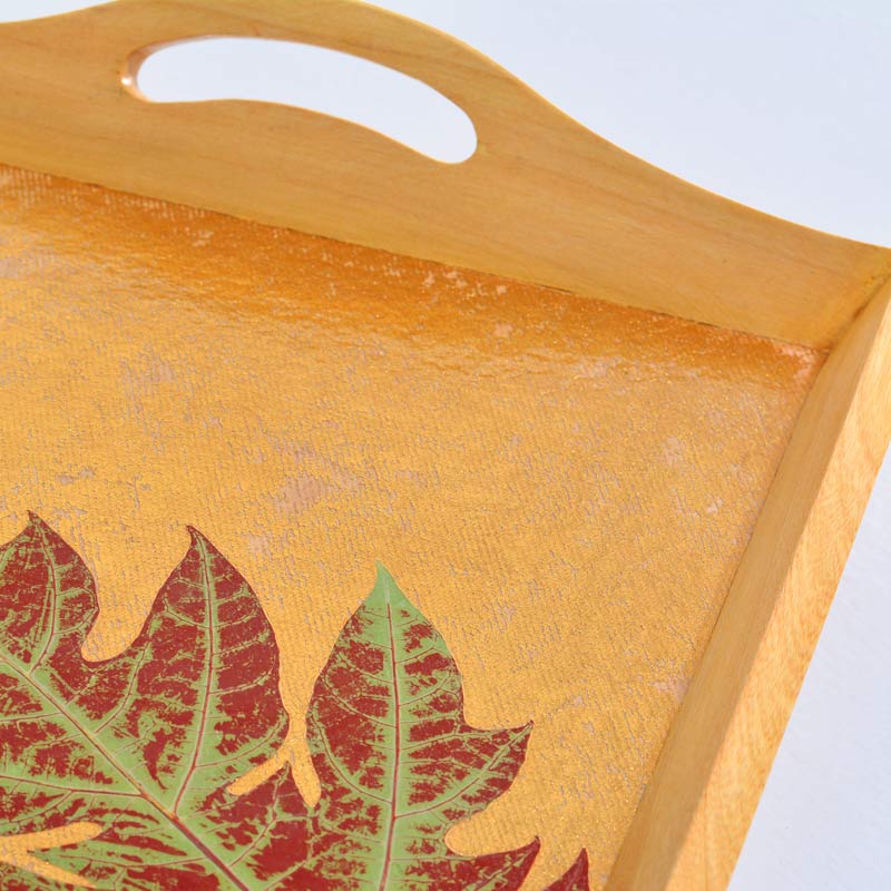 Tray with Handles - Gold Colored Papaya