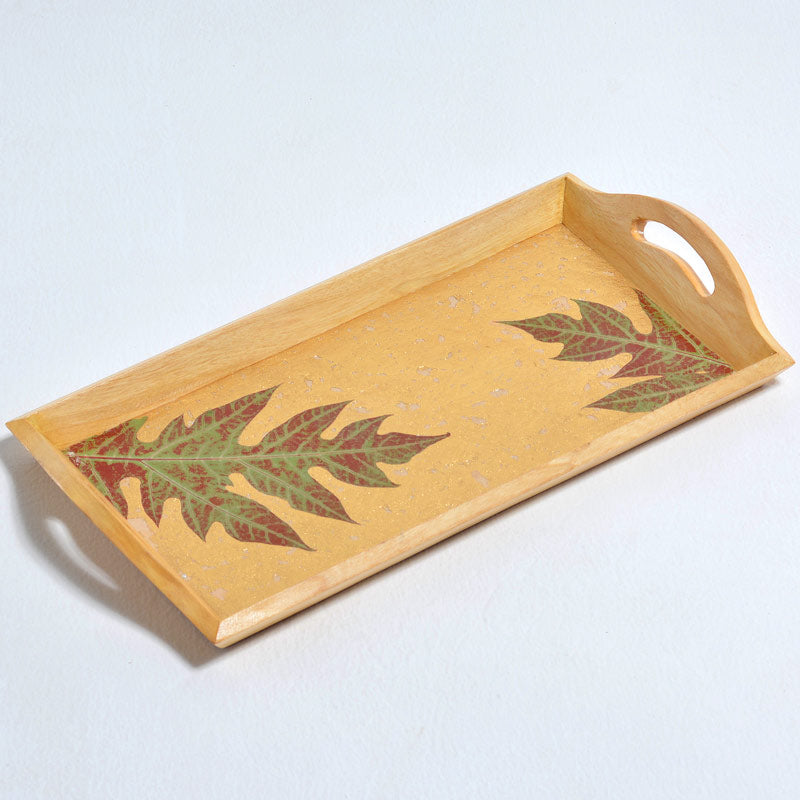 Tray with Handles - Gold Colored Papaya