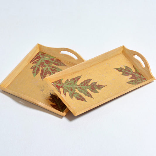 Tray with Handles - Gold Colored Papaya