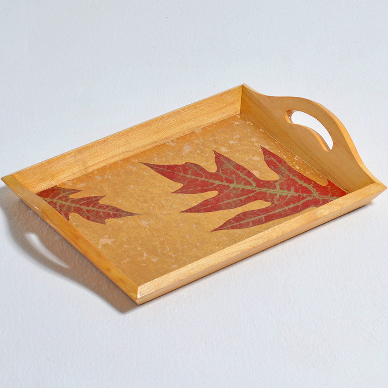 Tray with Handles - Gold Colored Papaya