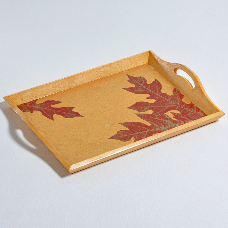 Tray with Handles - Gold Colored Papaya