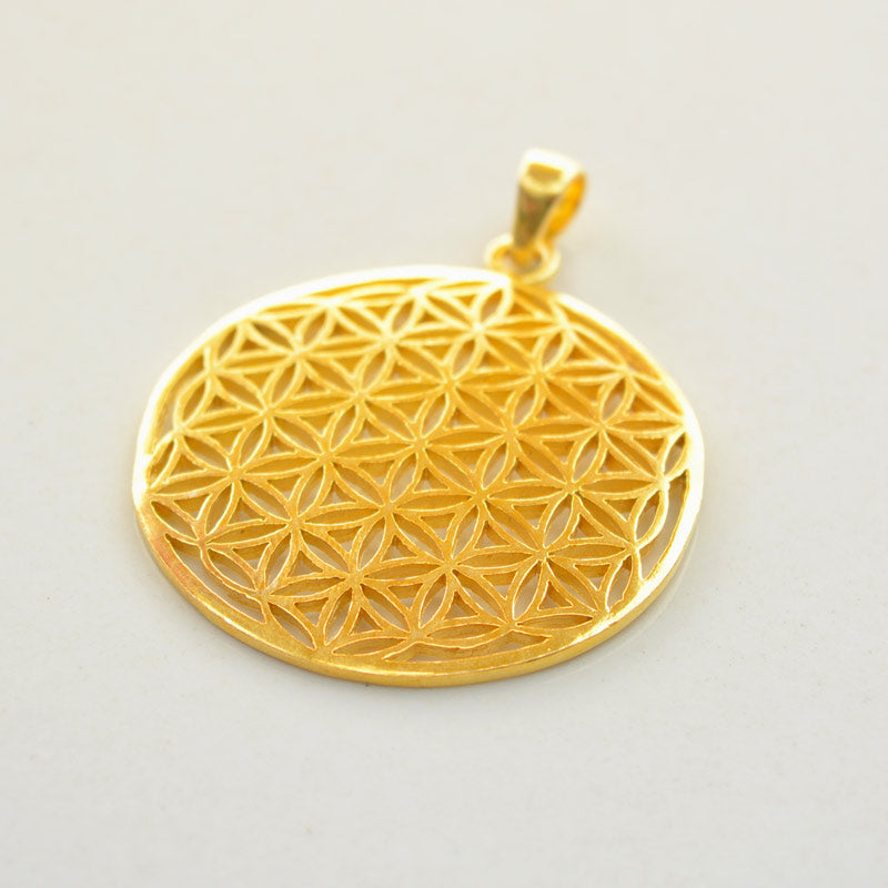 Flower of Life Gold Plated Silver Pendant