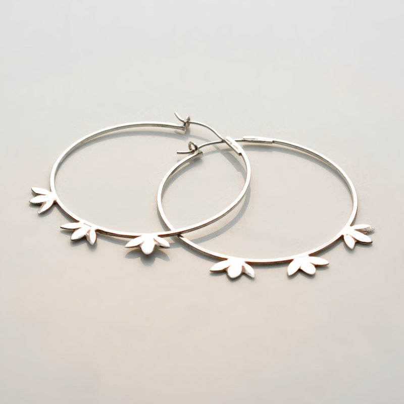 Lotus Hoop Earrings