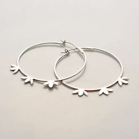 Lotus Hoop Earrings