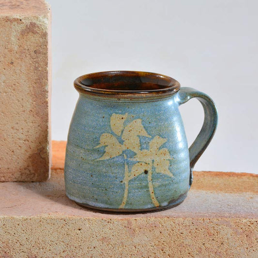 Palm Tree Coffee Mug-Medium-CM-30 / Blue Slip