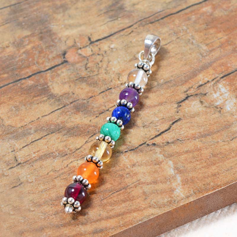 7 Chakra Silver Pendant