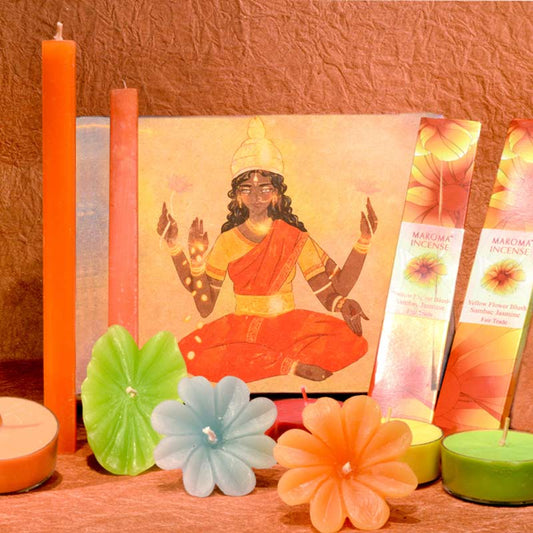 Natural Home Wellness Diwali Gift Box- Yellow Flower Sambac Jasmine