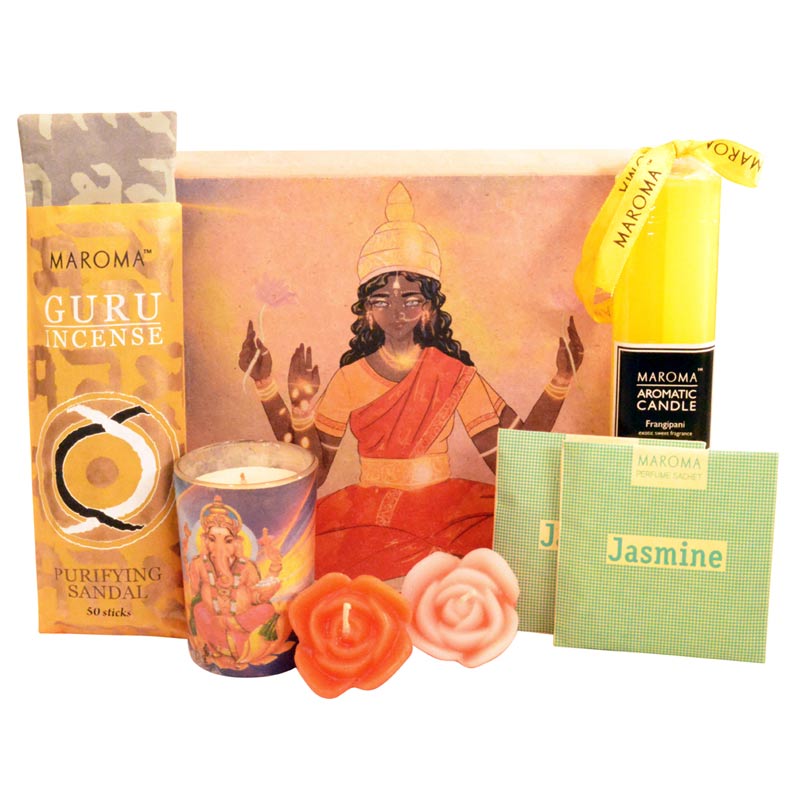 Maroma Natural Home Wellness Diwali  Gift  Box- Yellow Flower Sambac Jasmine