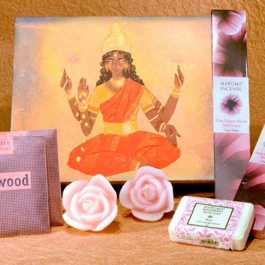 Natural Home Wellness Diwali  Gift  Box- Pink Flower Blush Wild Lotus