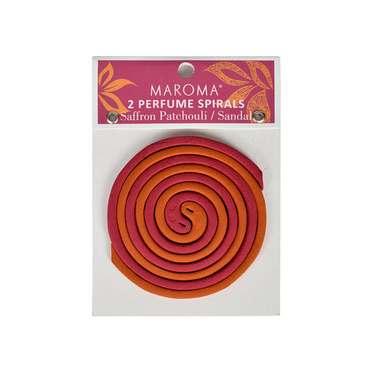 2 Perfumed Spirals - Saffron Patchouli/Sandal