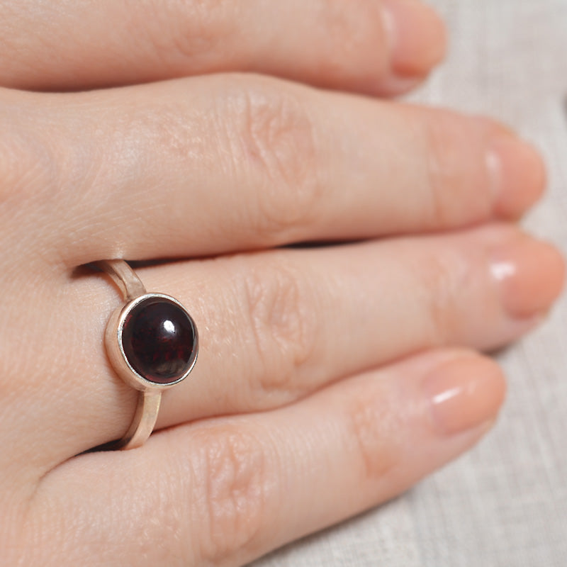 Garnet Silver Ring