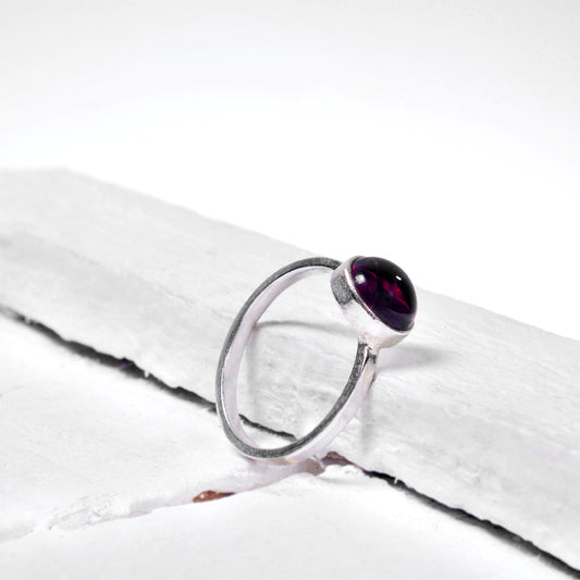 Garnet Silver Ring