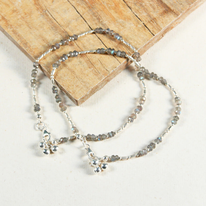 Labradorite Anklet - Crystal Cut