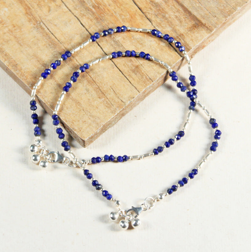 Lapis Lazuli Anklet - Crystal Cut