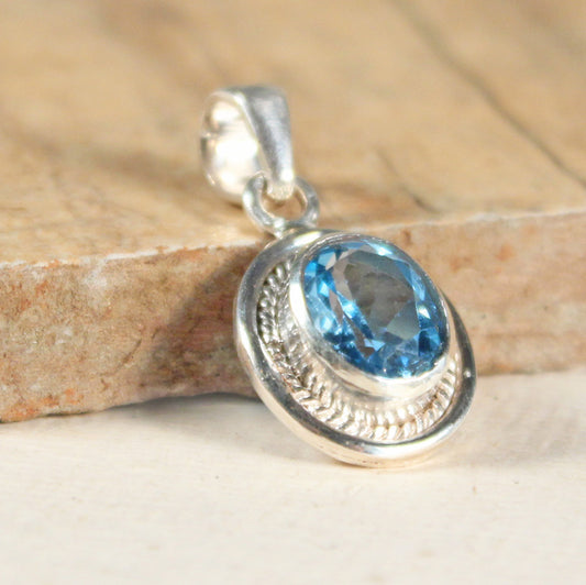 Gemstone Oval Pendant