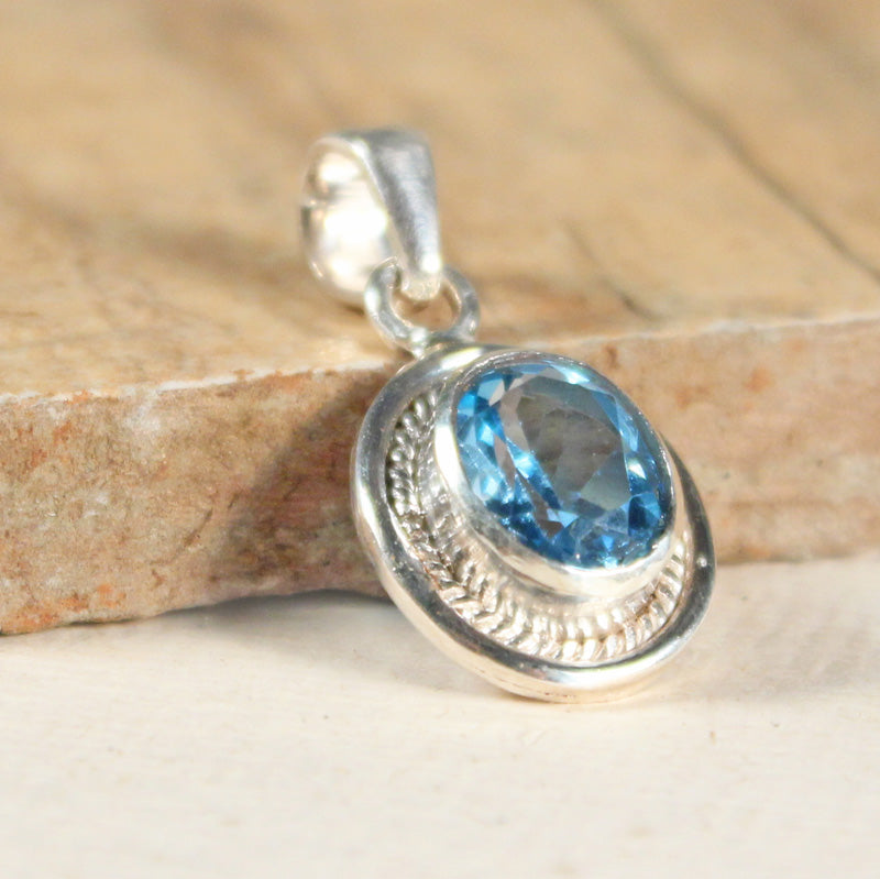 Gemstone Oval Pendant