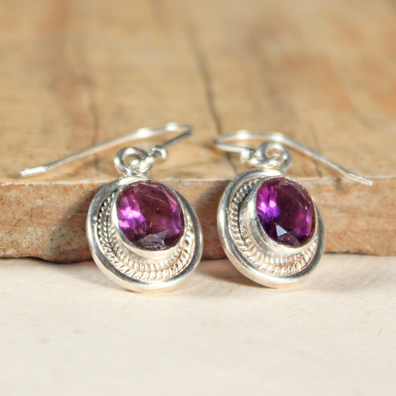 Gemstone Oval Earrings