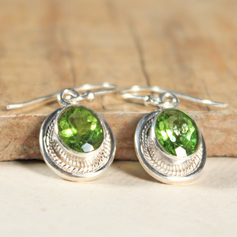 Gemstone Oval Earrings