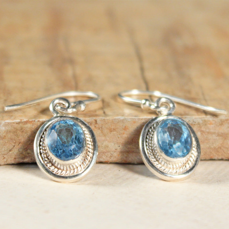 Gemstone Oval Earrings