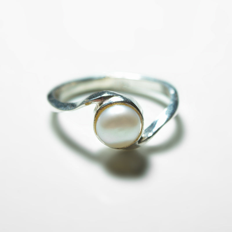 Spiral Pearl Ring