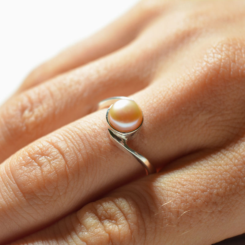 Spiral Pearl Ring