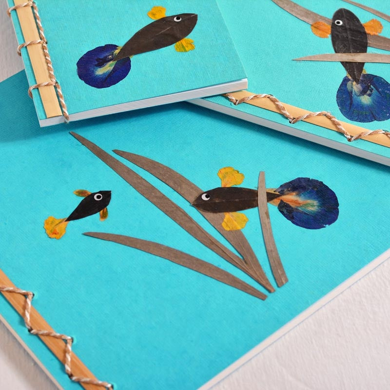 Bamboo Notebook, Fish- Set of 3