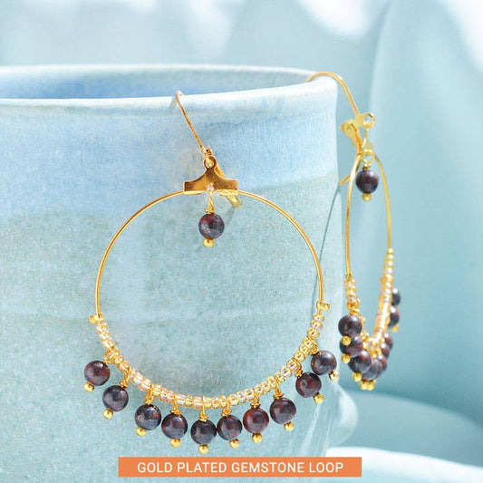 Gold Plated Gemstone Loop