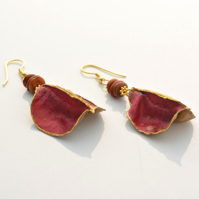 Seed Earrings - Pink Seed pod