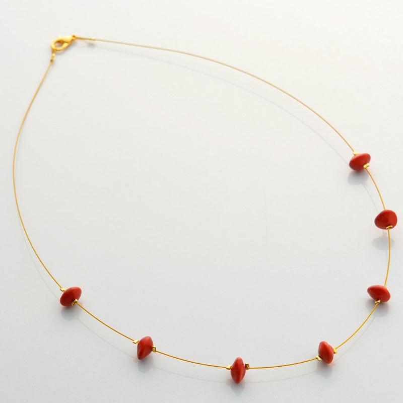 Simple Seed Necklace - Red seeds