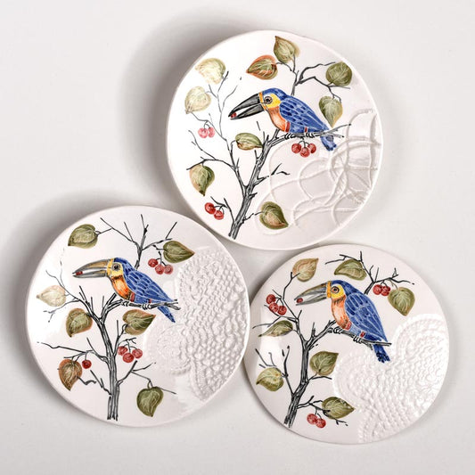 Anna's Bird Wall plate - Set of 3