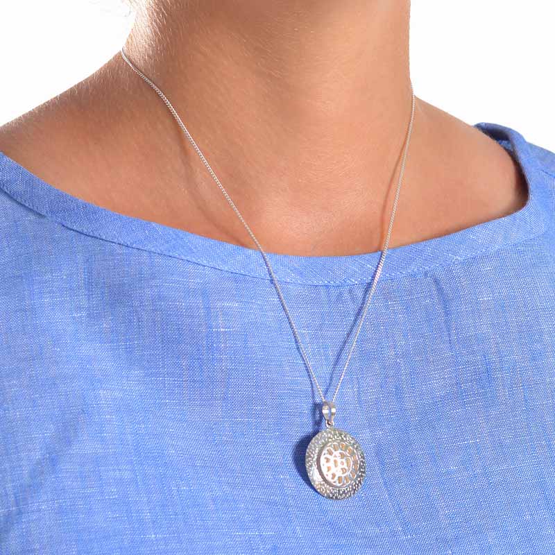 Hammered Silver Mother's Symbol Pendant