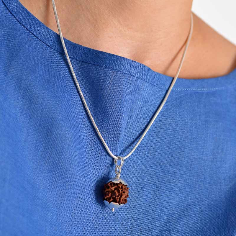 Rudraksha Five Face with Silver Pendant