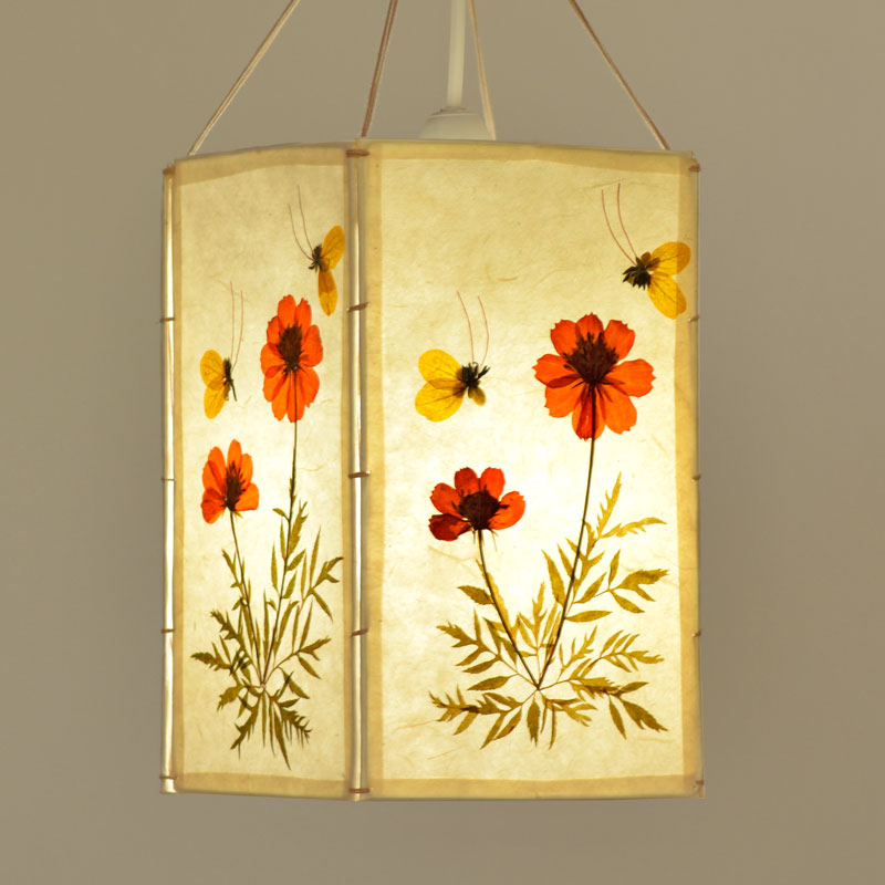 Hanging Lampshade - Cosmos Flower