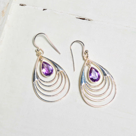 Amethyst Teardrop Earrings