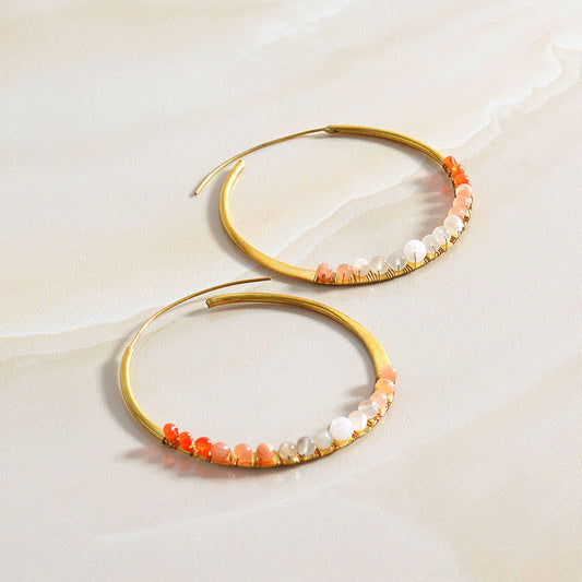 Gemstone Big Hoop Earrings