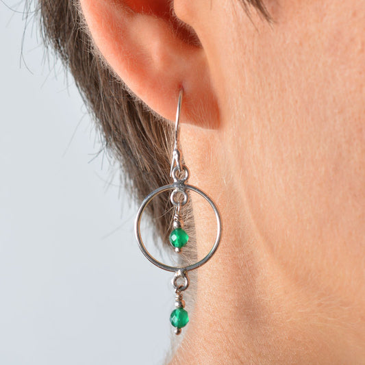 Gemstone Hoop Earrings