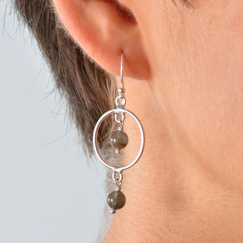 Gemstone Hoop Earrings