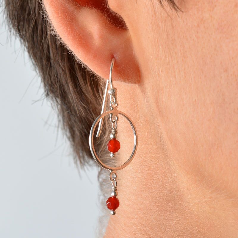 Gemstone Hoop Earrings