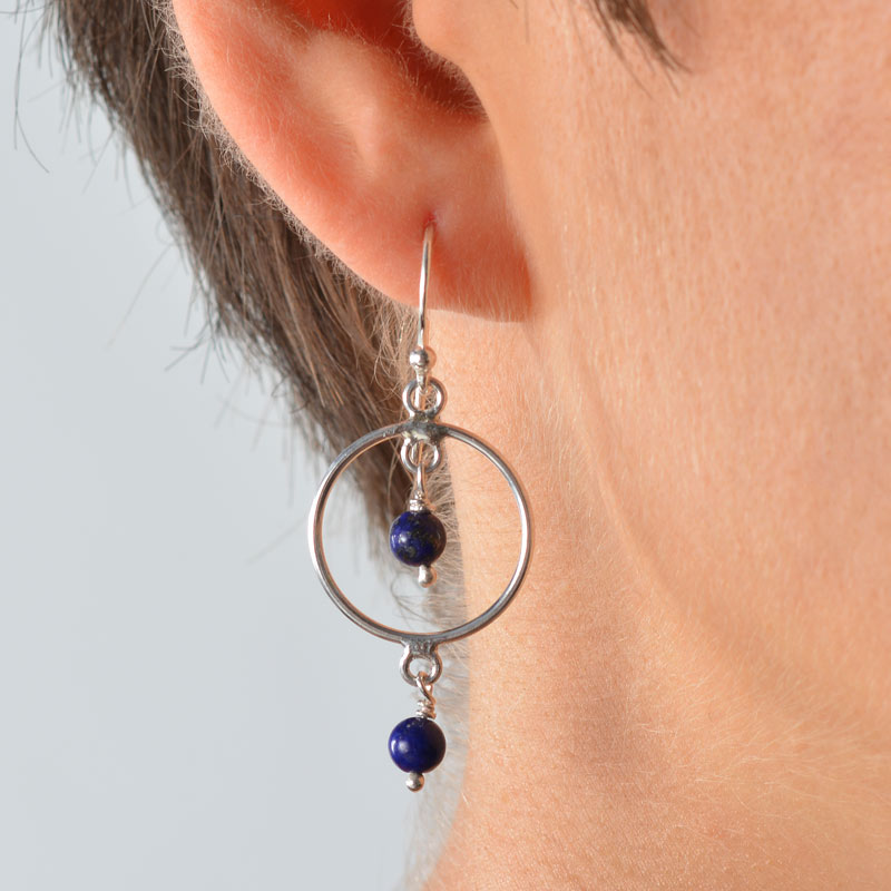 Gemstone Hoop Earrings